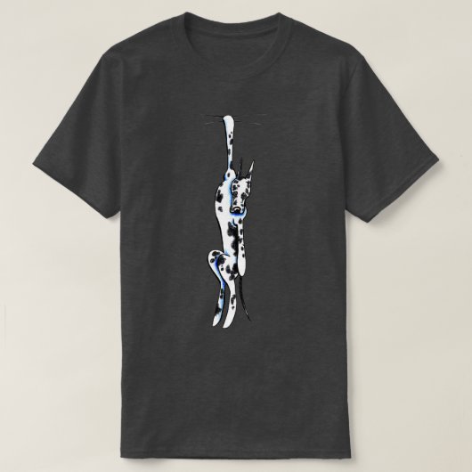 Clingy Harlequin Great Dane T-shirt (Design voorkant)
