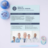 Clinic Doctor Healthcare Custom Logo Light Blue Flyer (Enkel)