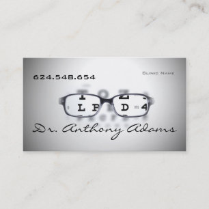 Clinic Hospital Private Optometrist Doctor Card Visitekaartje