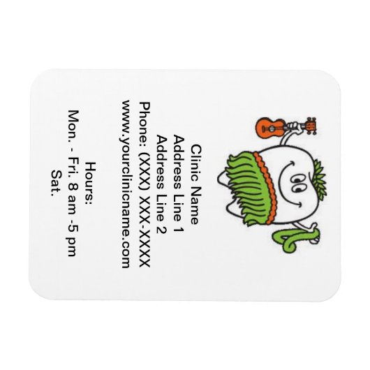 Clinic Promotional Magnet (Happy Hoola Tooth) Magneet (Horizontaal)