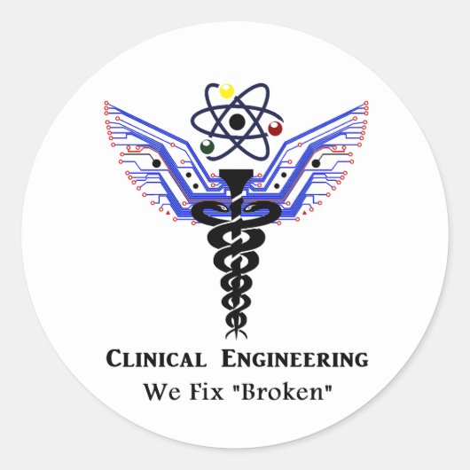 Clinical Engineering Logo Ronde Sticker (Voorkant)