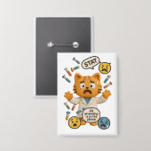 Clinical Lab Tech Cat Running So Many Tests Button (Voorkant / Achterkant)