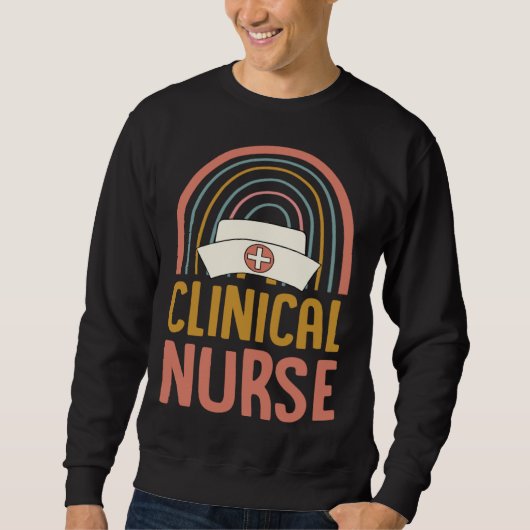 Clinical Nurse Boho Bohemian Rainbow Nursing Schoo Trui (Voorkant)
