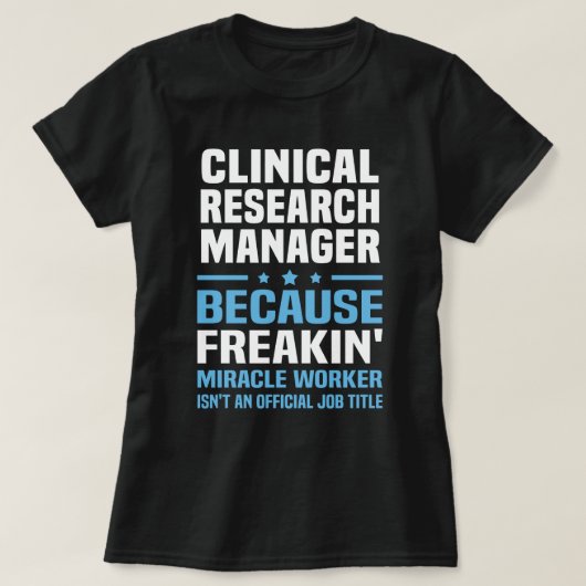 Clinical Research Manager T-shirt (Design voorkant)