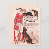 Clinique Cheron  Dog Cat Steinlen Poster Briefkaart (Voorkant / Achterkant)