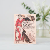 Clinique Cheron  Dog Cat Steinlen Poster Briefkaart (Staand voorkant)
