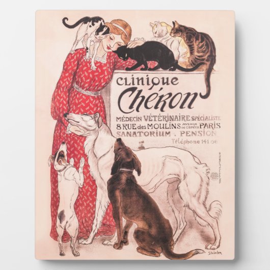 Clinique Cheron  Dog Cat Steinlen Poster Fotoplaat (Voorkant)