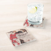 Clinique Cheron  Dog Cat Steinlen Poster Glazen Onderzetter (Schuin)