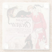 Clinique Cheron  Dog Cat Steinlen Poster Glazen Onderzetter (Achterkant)