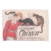 Clinique Cheron Dog Cat Steinlen Poster Kussensloop (Voorkant)