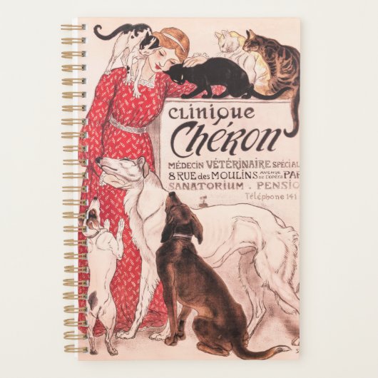 Clinique Cheron  Dog Cat Steinlen Poster Planner (Voorkant)