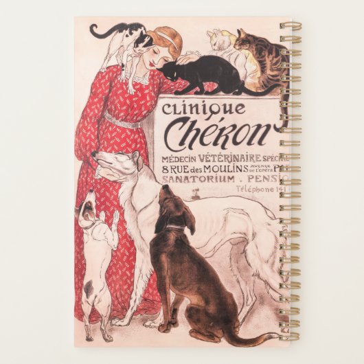 Clinique Cheron  Dog Cat Steinlen Poster Planner (Achterkant)