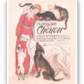 Clinique Cheron  Dog Cat Steinlen Poster Sticker (Voorkant)