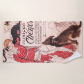Clinique Cheron Dog Cat Steinlen Poster Strandlaken (Voorkant)