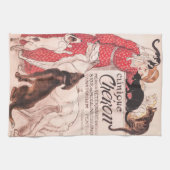 Clinique Cheron  Dog Cat Steinlen Poster Theedoek (Horizontaal)