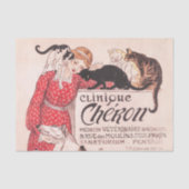Clinique Cheron  Dog Cat Steinlen Poster Tissuepapier (Voorkant)