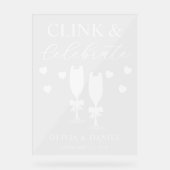 Clink & Celebrate Wedding Reception Acryl Bord (Voorkant)