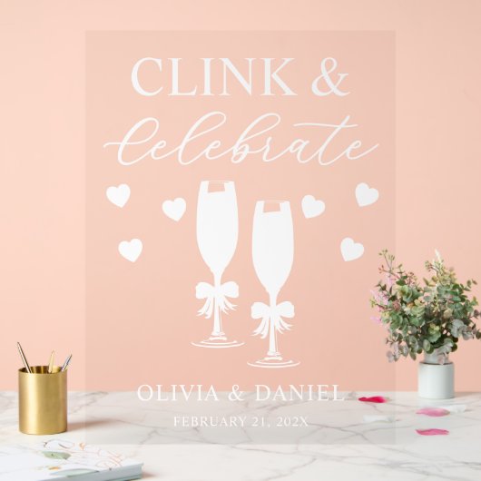 Clink & Celebrate Wedding Reception Acryl Bord (Huwelijk)