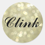 Clink op Champagne Bubbles Sticker (Voorkant)