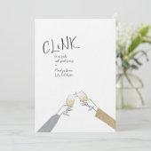 Clinking Glasses Girl's Party Kaart (Staand voorkant)