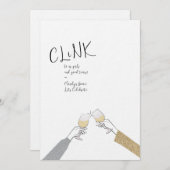 Clinking Glasses Girl's Party Kaart (Voorkant / Achterkant)