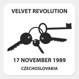 Clinking keys - velvet revolution symbol vierkante sticker