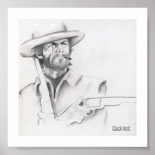 Clint Eastwood Pencil Art Posters (Voorkant)