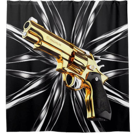 Clint Eastwood Pistool Actie Douche Fun Play Douchegordijn (Voorkant)