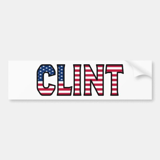 Clint Name Vorname USA Aufkleber Sticker Auto (Voorkant)