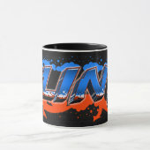 Clint Vorname Name Graffiti blue orange Tasse Mok (Midden)