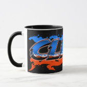 Clint Vorname Name Graffiti blue orange Tasse Mok (Links)