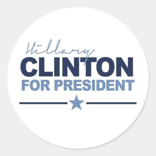CLINTON 2016 SIGNERICA -.png Ronde Sticker (Voorkant)
