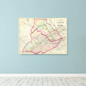 Clinton, centrumgraafschappen canvas afdruk (Insitu (Houten vloer))