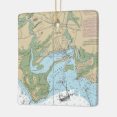 Clinton CT Nautical Chart Keramisch Ornament (Links)