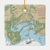 Clinton CT Nautical Chart Keramisch Ornament (Achterkant)