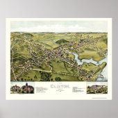 Clinton, CT Panoramic Map - 1881 Poster (Voorkant)