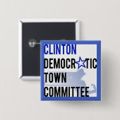 Clinton DTC Square Lapel Button (Voorkant /achterkant)
