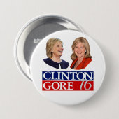 Clinton/Gore 16 Ronde Button 7,6 Cm (Voorkant /achterkant)