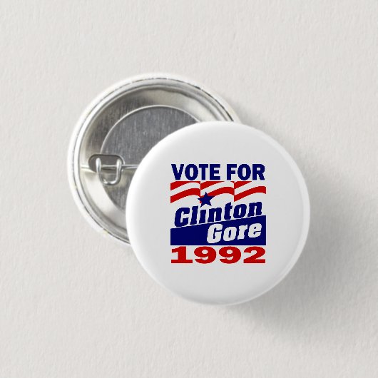Clinton/Gore 1992 Ronde Button 3,2 Cm (Voorkant /achterkant)