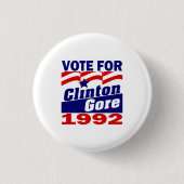 Clinton/Gore 1992 Ronde Button 3,2 Cm (Voorkant)