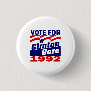 Clinton/Gore 1992 Ronde Button 3,2 Cm