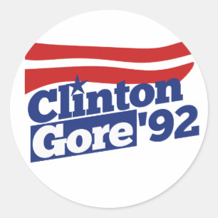 Clinton Gore 92 retro 90s bill clinton al gore Ronde Sticker