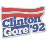 Clinton Gore 92 retro 90s bill clinton al gore Sticker (Voorkant)