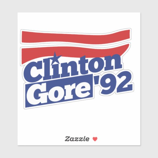 Clinton Gore 92 retro 90s bill clinton al gore Sticker (Vel)