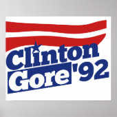 Clinton Gore 92 retro politiek Poster (Voorkant)