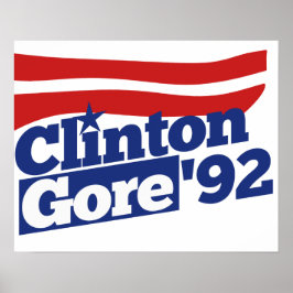 Clinton Gore 92 retro politiek Poster
