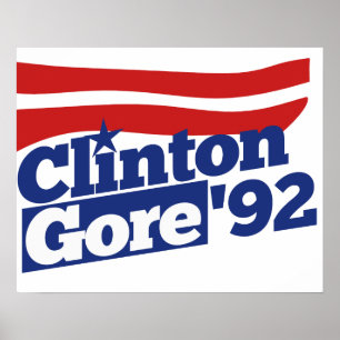 Clinton Gore 92 retro politiek Poster