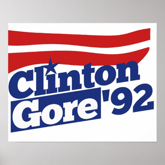 Clinton Gore 92 retro politiek Poster (Voorkant)