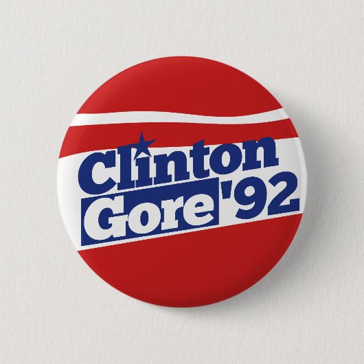 Clinton Gore 92 Ronde Button 5,7 Cm (Voorkant)