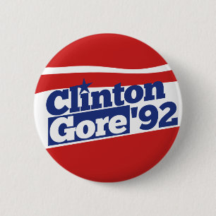 Clinton Gore 92 Ronde Button 5,7 Cm